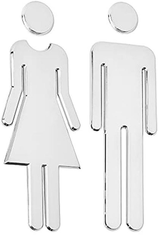 Zelfklevende toiletdeurplaat voor dames en heren - Badkamerdeurborden