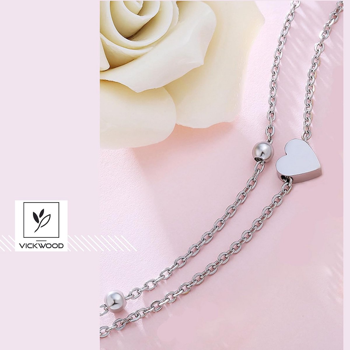 Dames Enkelbandje RVS Waterdicht 18K Goud Gecoat Hartvormig Extra Lang 21-30 cm Cadeau voor Vrouwen