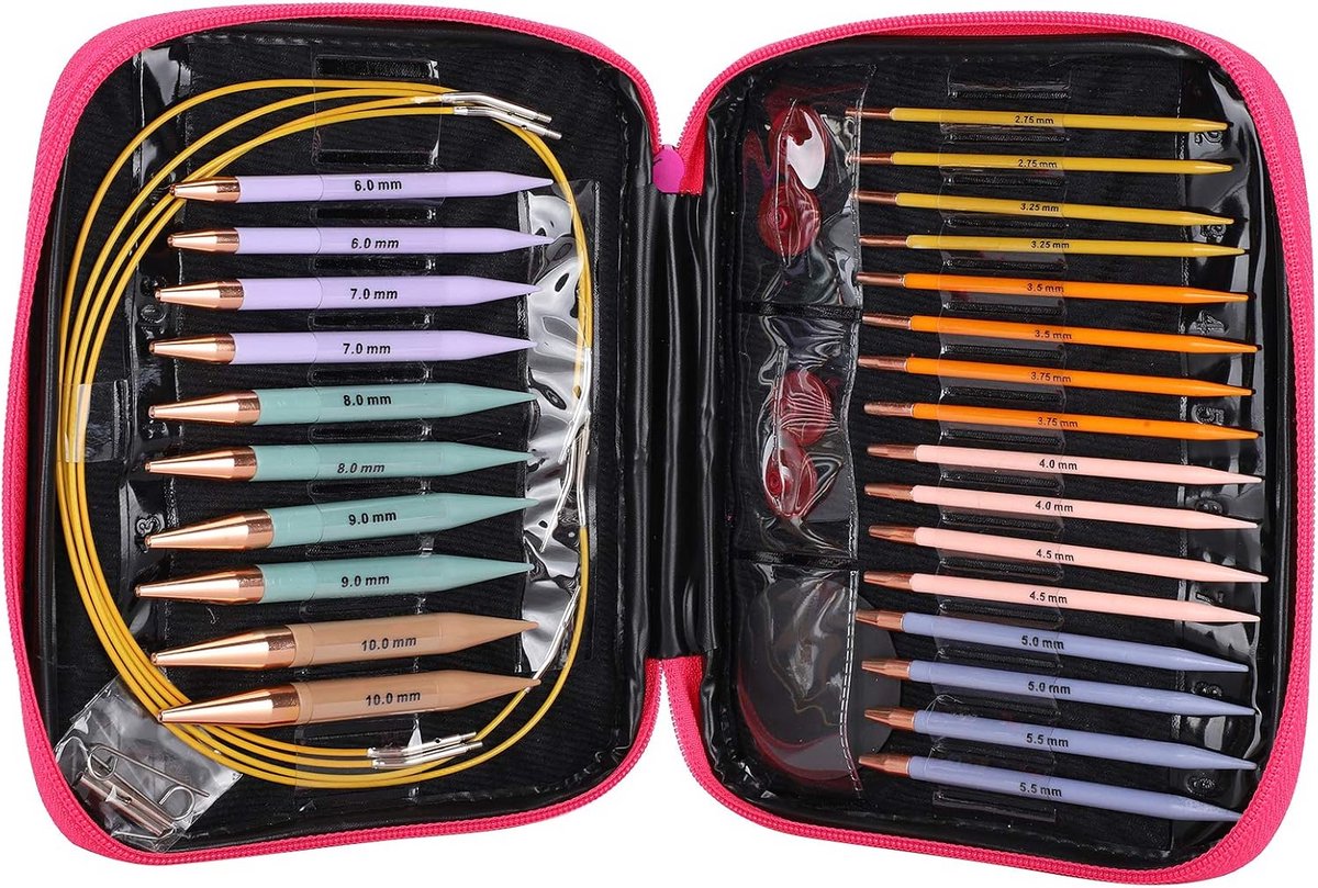 Interchangeable Knitting Needles Set - 13 Pairs of Round Needles (2.75mm-10mm) for All Your Knitting Projects