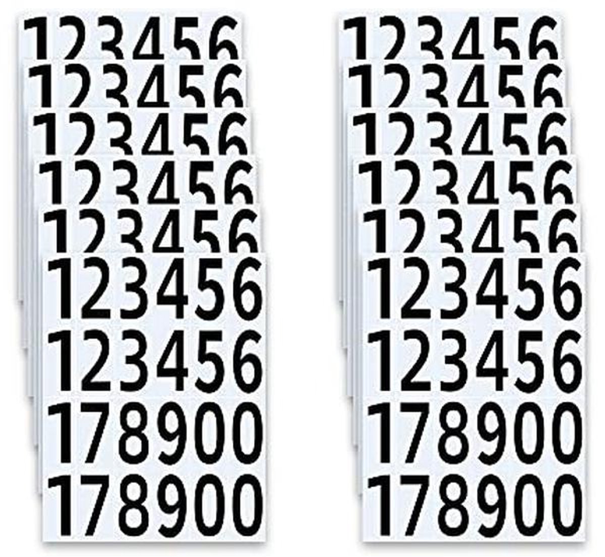 Waterdichte Zelfklevende Cijfers Stickers - 12 Vellen voor Brievenbussen en Deuren