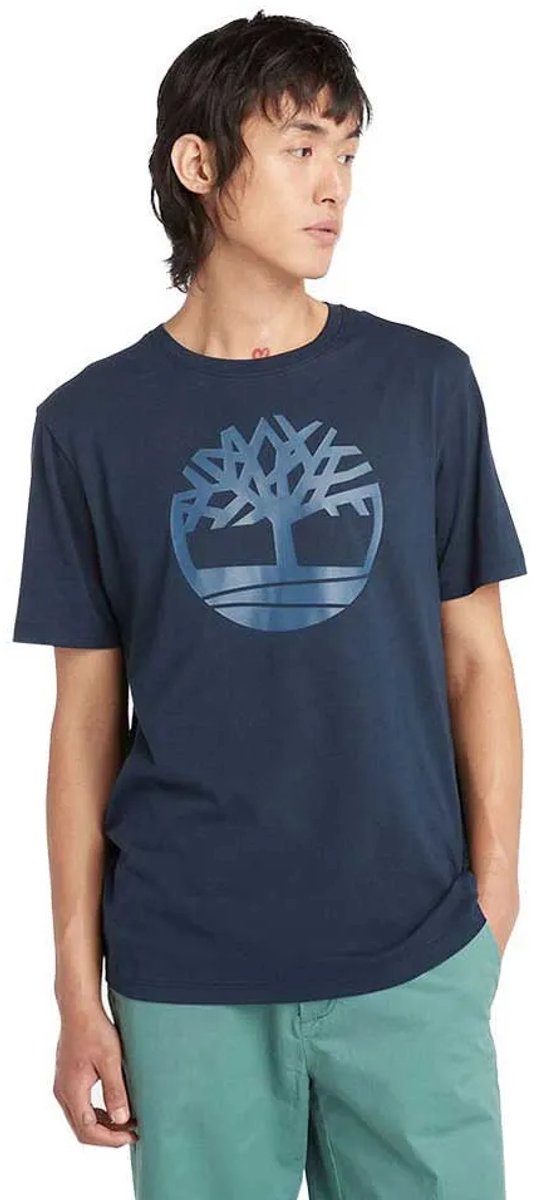 Timberland Kennebec River Tree Logo T-shirt Met Korte Mouwen XL Man Denim