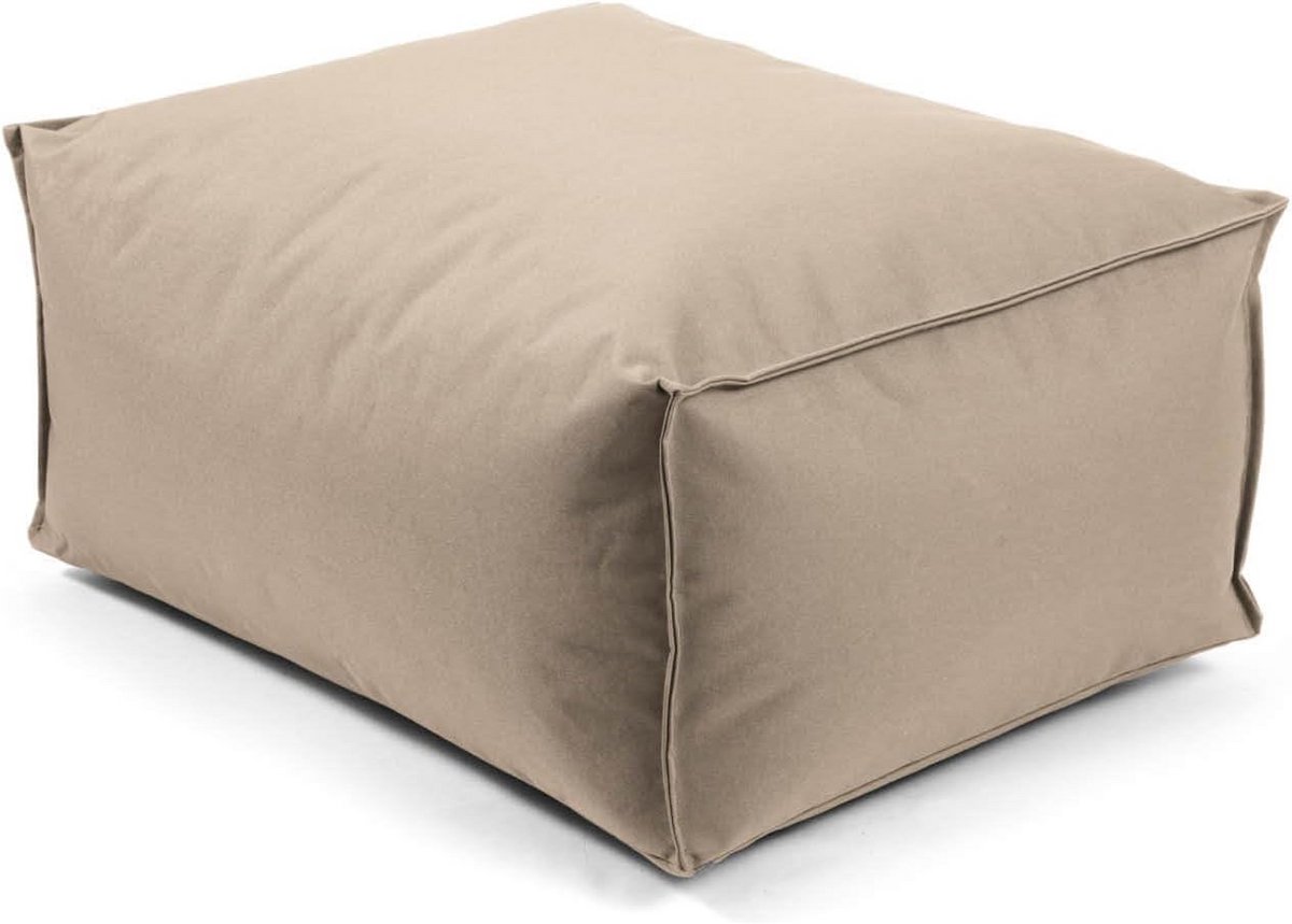 Beige Outdoor Pouf - Comfortabele Zitpoef voor Balkon en Tuin, Voetenbankje met Aanpasbare Vulling