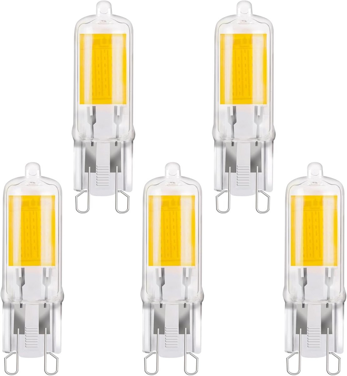 G9 Ledlamp 2W Warmwit 3000K - 250lm - 25W Halogeen Equivalent - Niet Dimbaar - Set van 5
