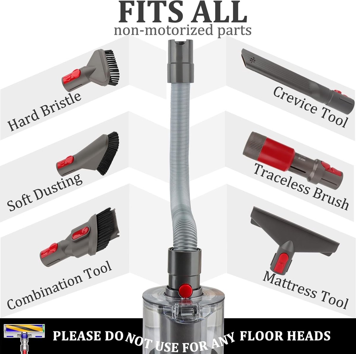 Daity Flexibele verlengslangen - accessoires - gereedschap en vervangingsonderdelen voor Dyson V15 - V15s Gen5 - V12 - V11 - V10 - V9 - V8 en V7 stofzuigers. thumbnail 2