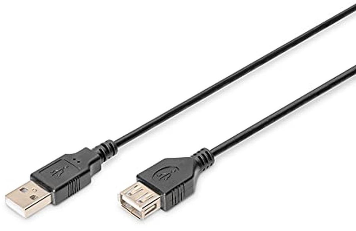 USB 2.0 verlengkabel 1,8 m - Hoge snelheid 480 Mbps - USB-A naar USB-A - Zwart