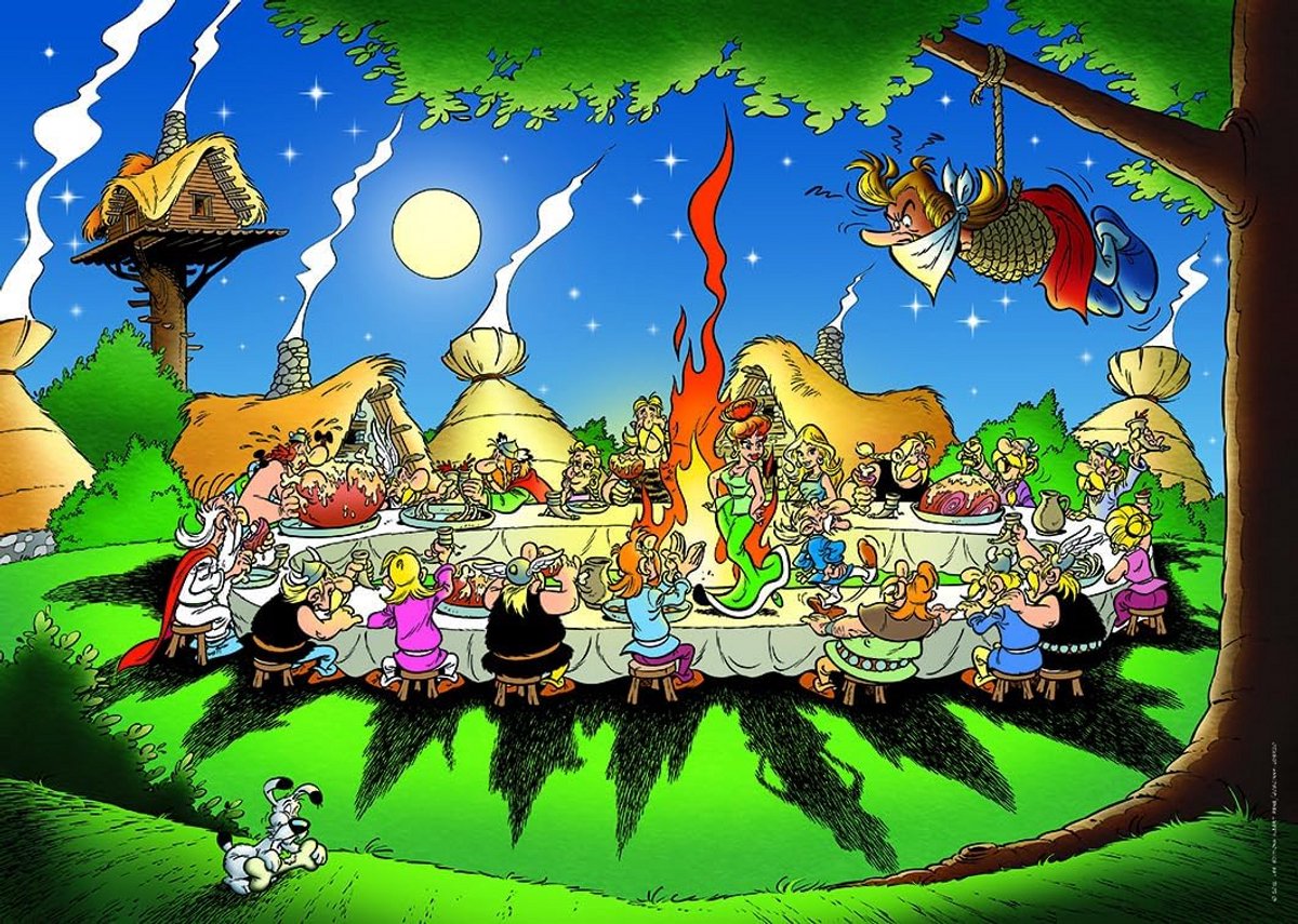 Nathan - Puzzel 1500 stukjes - het banket - Asterix - volwassenen en kinderen vanaf 14 jaar - hoogwaardige puzzel - perfecte montage - collectie mijn helden - 12000937, New Version