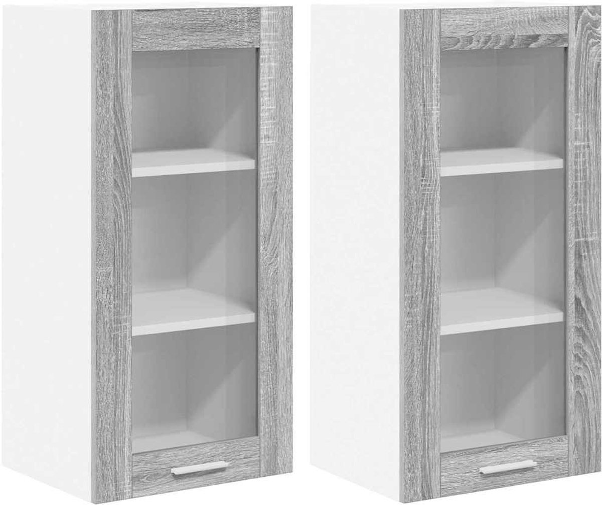vidaXL Hangkast - 2 - st - Grijs - Sonoma - 40 - x - 31 - x - 80 - cm - Bewerkt - hout Grijs Sonoma