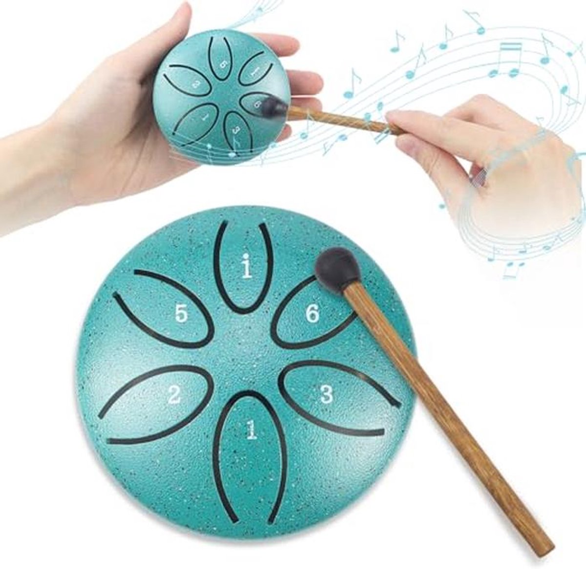 Handpan Tongtrommel 6 Tinten voor Meditatie en Yoga - Mini Percussie Instrument 8 cm