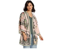 Lois Jeans 10978 Kimono Met 3/4 Mouwen Beige,Roze M Vrouw