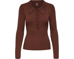 Jacqueline de Yong Trui Jdyada L/s Collar Pullover Knt 15356186 Cherry Mahogany Dames Maat - L