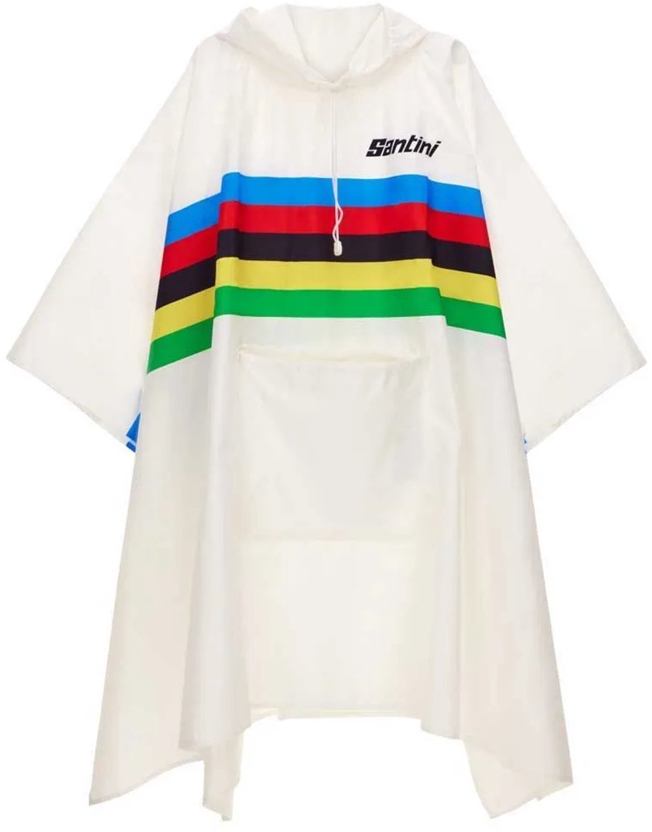 Santini Uci Waterdichte Poncho Wit Man