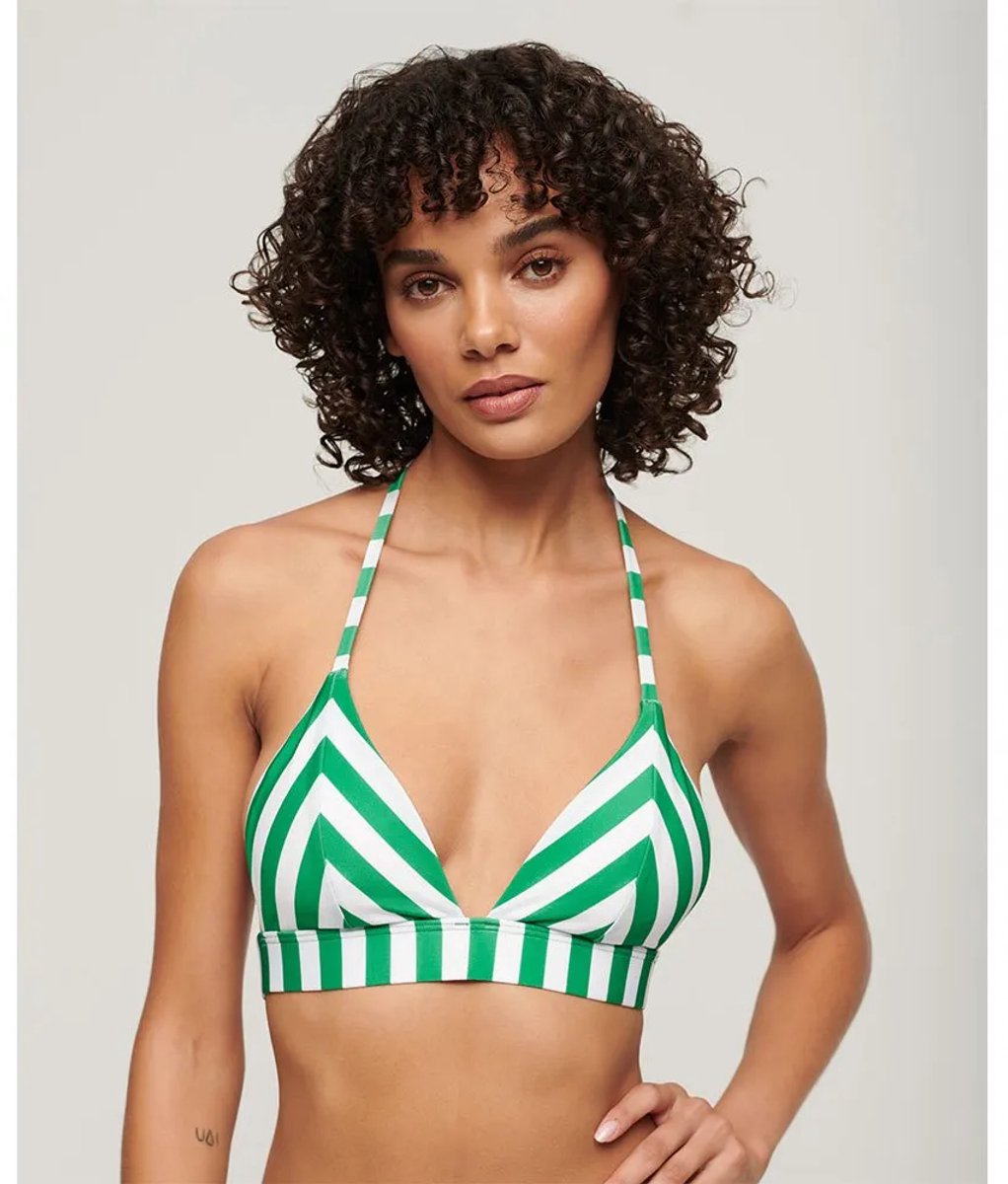 Superdry Gestreepte triangelbikinitop - Dames - Badpakken green stripe