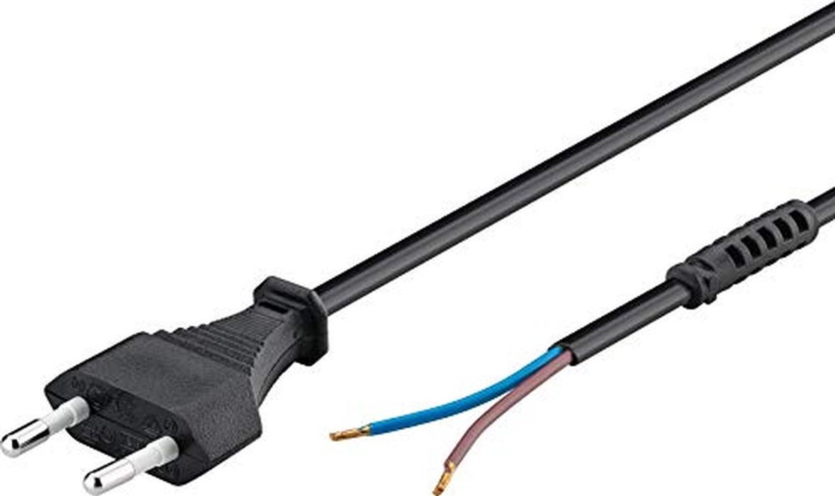 Euro kabel voor confectie - 1,5 m in zwart