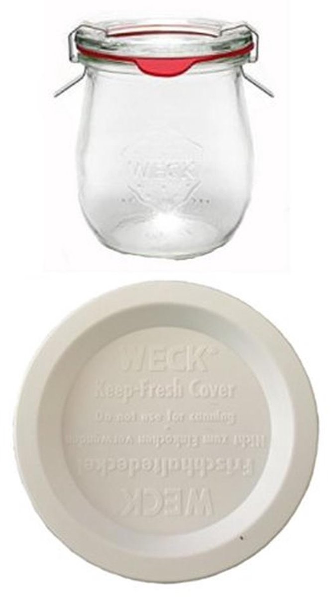Set van 12 Weckpotten van 220 ml met Deksels en Inmaakringen