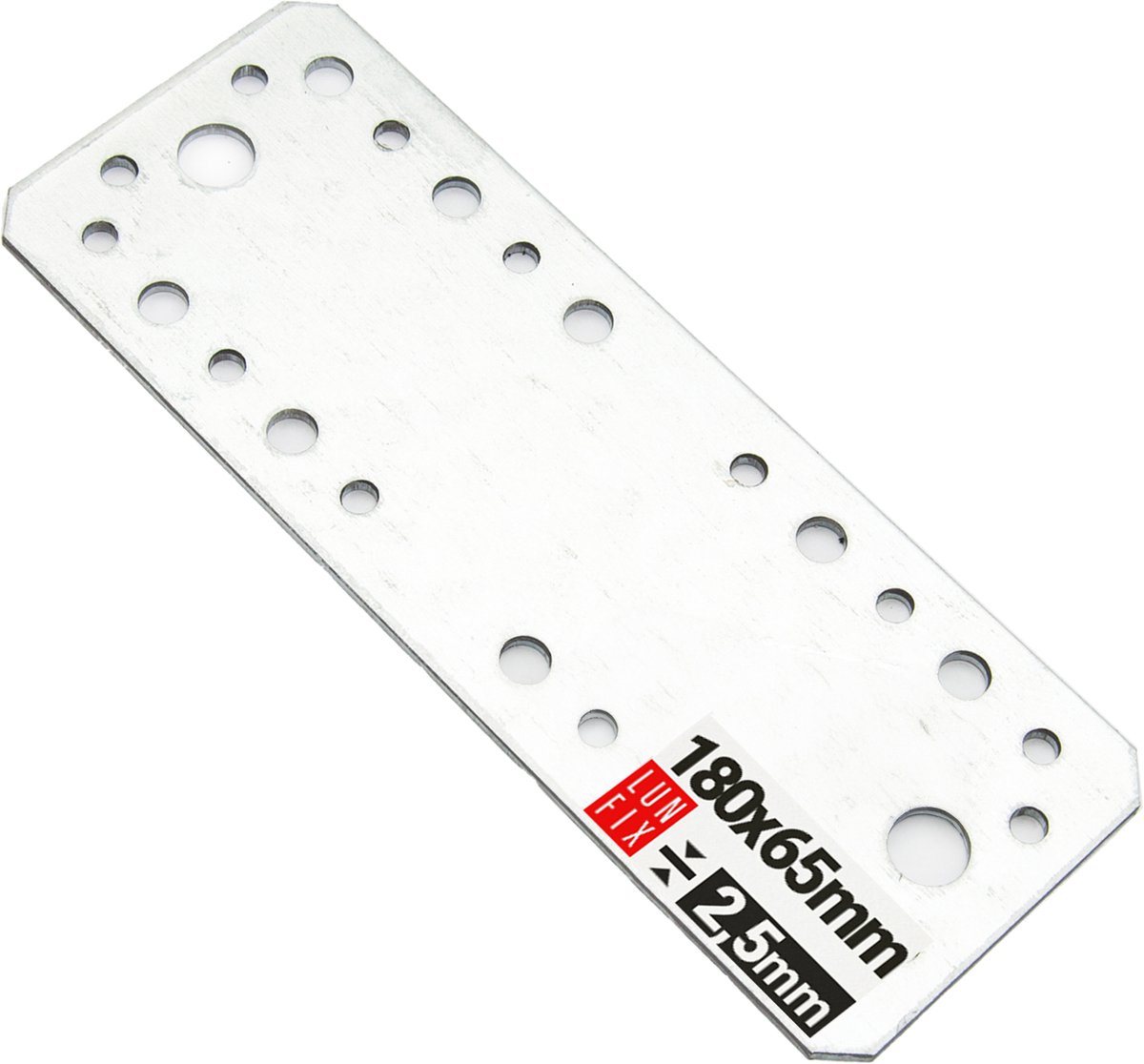 LUN FIX - Staalverbinder - Geperforeerd - 180x65x2,5 - Verzinkt - Binnen - Buiten