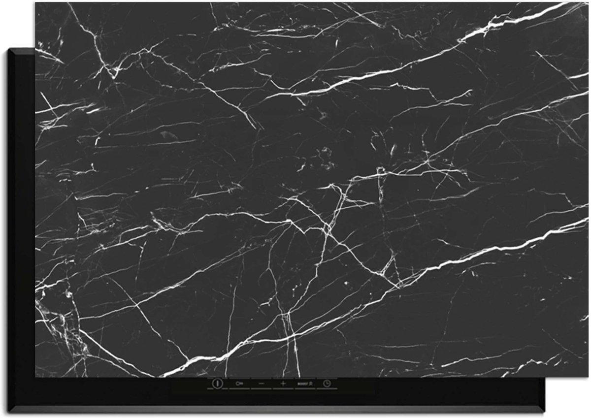 KitchenArt - Obsidian Marble - Inductie Beschermer - 91.6x52.7 cm - Kookplaat Beschermer - Luxe Afdekplaat Inductieplaat - Anti-slip & Oprolbaar - Beschermmat Inductiekookplaat