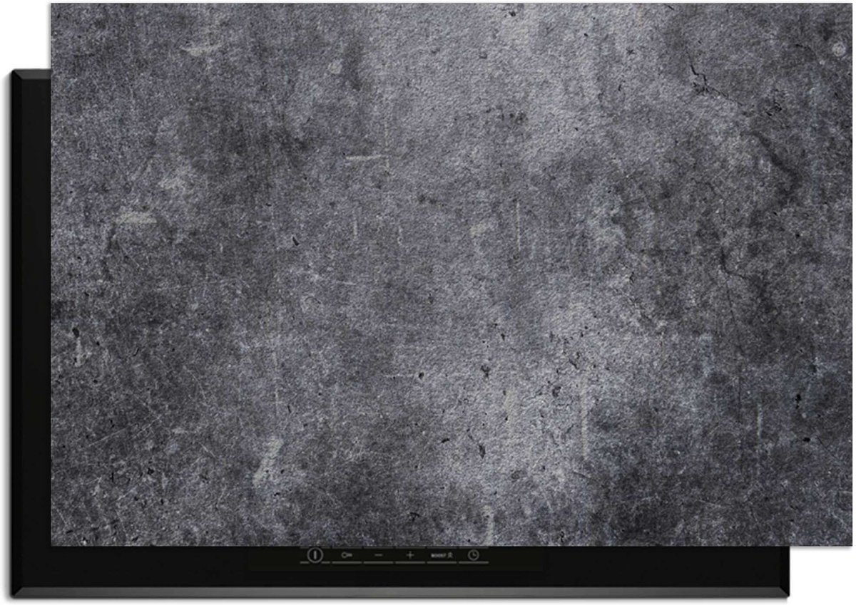 KitchenArt - Midnight Concrete – Inductie Beschermer - 91.6x52.7 cm - Kookplaat Beschermer - Luxe Afdekplaat Inductieplaat - Anti-slip & Oprolbaar - Beschermmat Inductiekookplaat