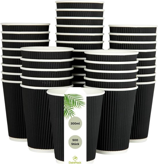 BIOZOYG 100 stuks koffiebekers geïsoleerde kartonnen bekers 300 ml 90 mm wit - dubbelwandig, plasticvrij, duurzame materialen - wegwerpbekers glühweinbekers