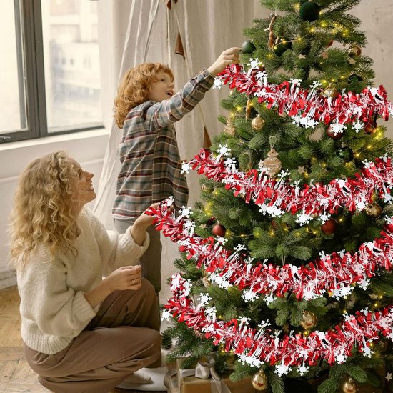 3x stuks kerstboom folie slingers/lametta guirlandes van 180 x 12 cm in de kleur