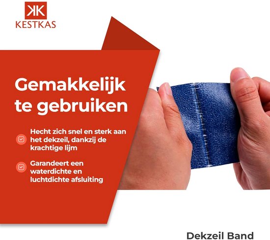 Waterdichte Reparatietape voor Zeil - 8cm x 5m - Voor Vrachtwagen, Tent en Zwembad — afbeelding 3
