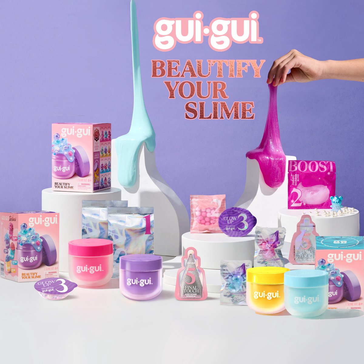 Gui Gui Slijm - Shimmer Deluxe Duo pack - Maak je eigen sprankelende geurende slime — cadeau in Spellen & Speelgoed - foto 4