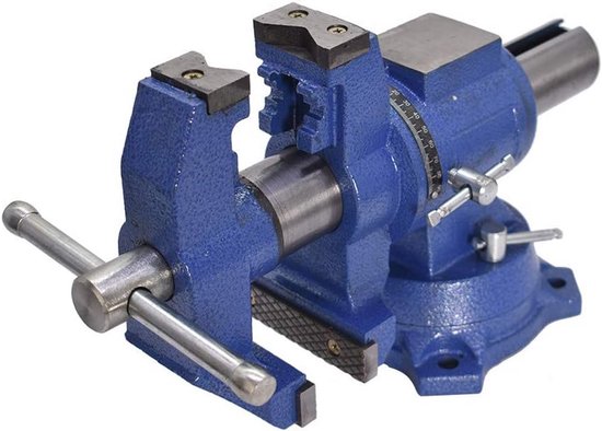 Bankschroef 80 Mm – Zware Uitvoering, 360° Draaibare Kop, C45-staal, Voor Thuis Of Werkplaats