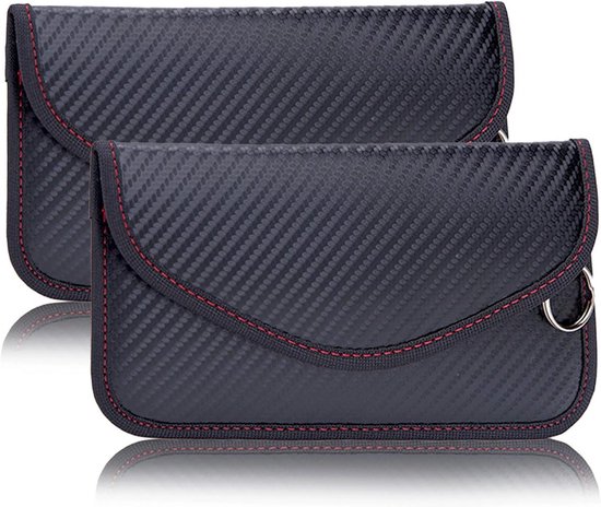 Faraday zak mobiele telefoon, 2 stuks signaalblokker tas afscherming anti-tracking RFID-signaal blokkeren Faraday zak voor mobiele telefoon privacy scherm en auto sleutel anti-hacking cover blokker