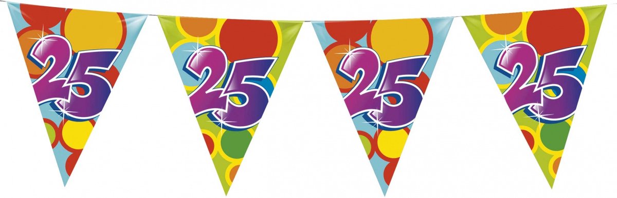 Haza Vlaggenlijn 25 jaar - 10 meter - plastic - 25e verjaardag of jubileum versiering — afbeelding 4
