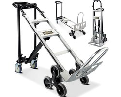 3-in-1 Draaibare Steekwagen 1000lb Capaciteit Zware Trolley met Traplift Wielen