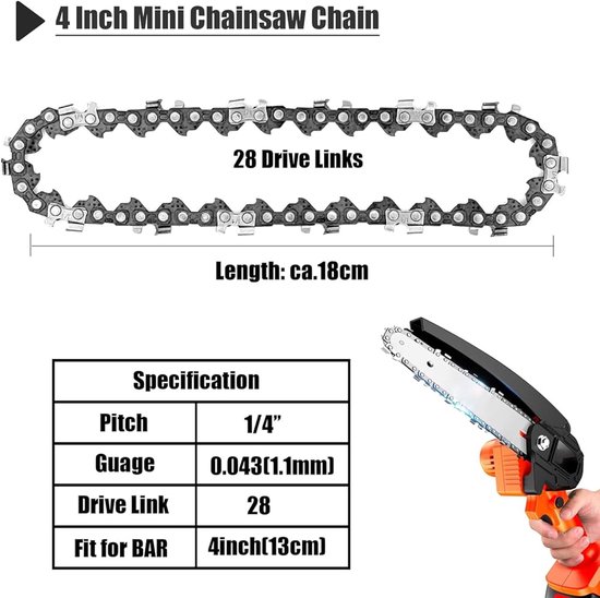 Set Van 4 Kettingzaagkettingen Voor 16  40 Cm  Zaagblad, 1,3 Mm 59 Aandrijfschakels Compatibel Met Stihl