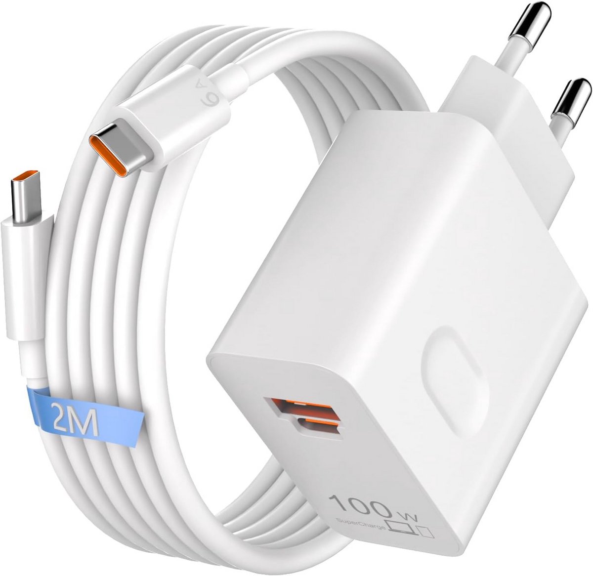 100W USB-C PD Snellader met 2m Kabel - Supersnel Opladen voor Honor en Huawei