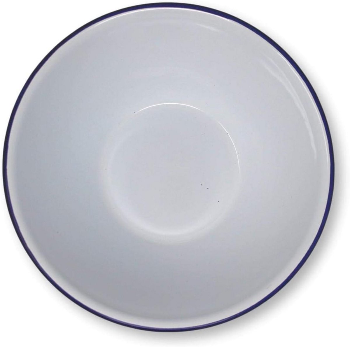 Ovenschaal Emaille Bakblik 20 cm met Blauwe Rand voor Pudding en Nagerechten