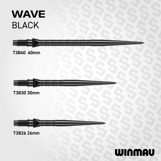 Winmau Switch Point Wave Black 26 mm van Winmau — afbeelding 3