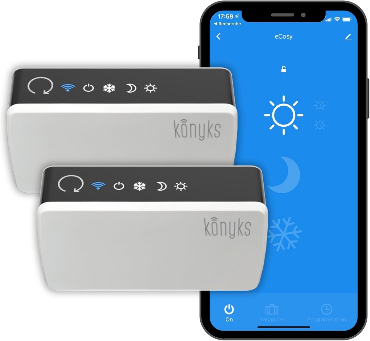 Set van 2 Wifi Controllers voor Elektrische Radiatoren - Geschikt voor Alexa & Google Home