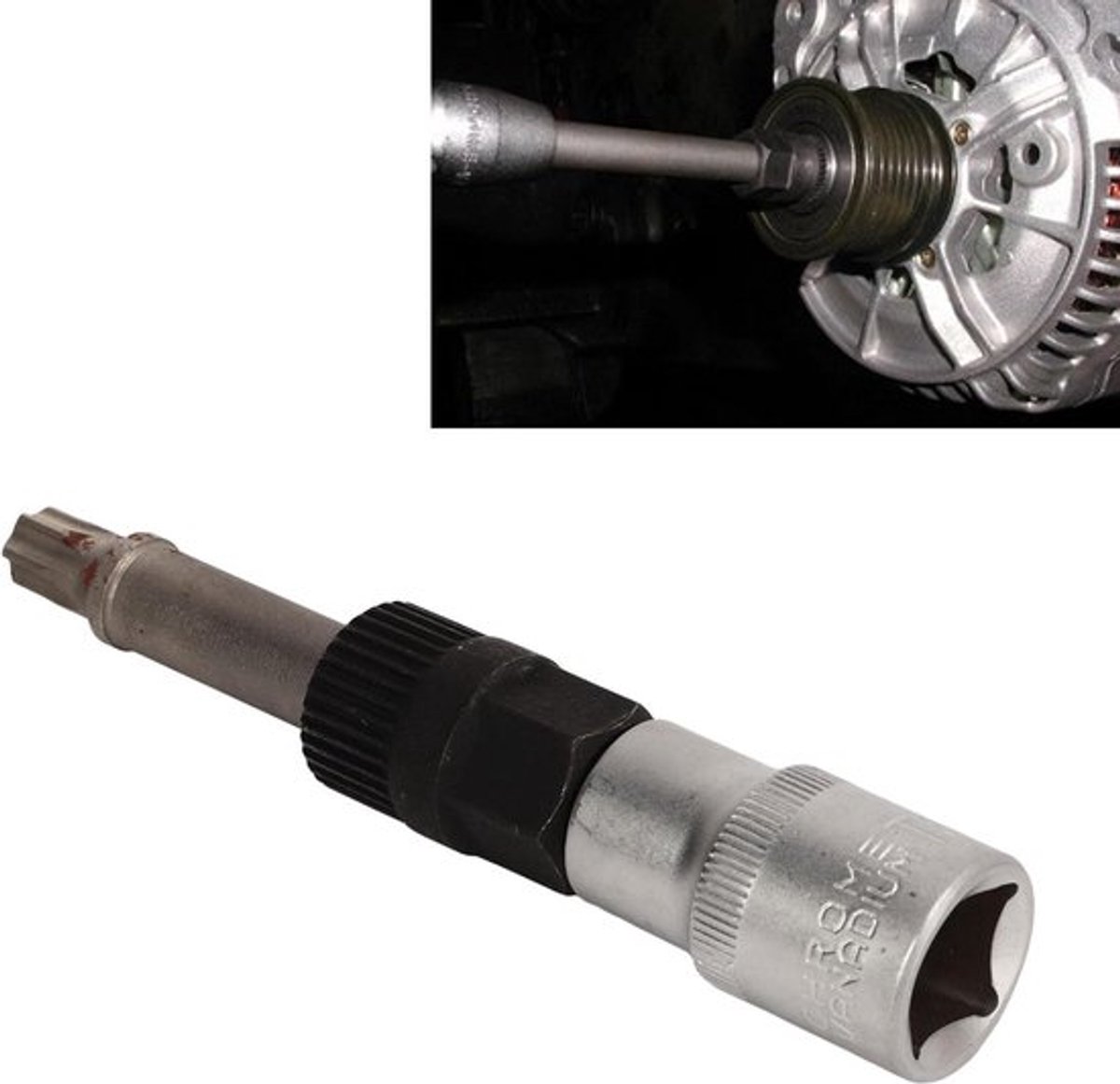 Lichtmachine ontkoppelaar riemschijf gereedschap dynamo sleutel 1-2 inch aandrijving T50 dynamo riemschijf trekker 33 groeven voor B-e-nz 606648642 1998 en later - content toegevoegd .
