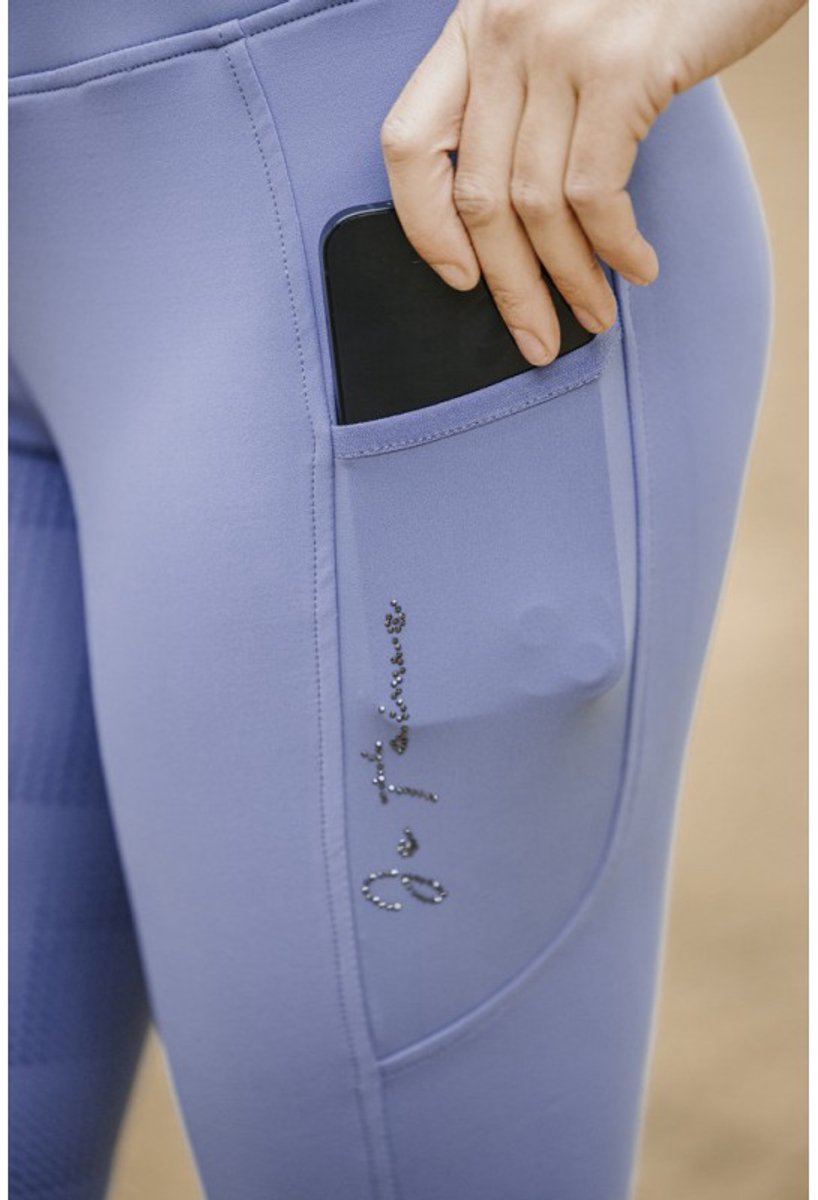 EQUITHEME RIJLEGGING FLORA FULL-GRIP Paars