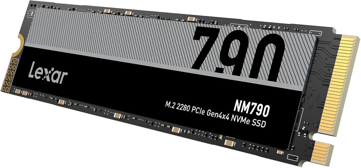 Lexar NM790 1TB SSD - PCIe Gen4x4 NVMe 1.4 M.2 2280 Interne SSD - Tot 7400 MB/s Leessnelheid - Geheugen voor PS5, PC en Laptop