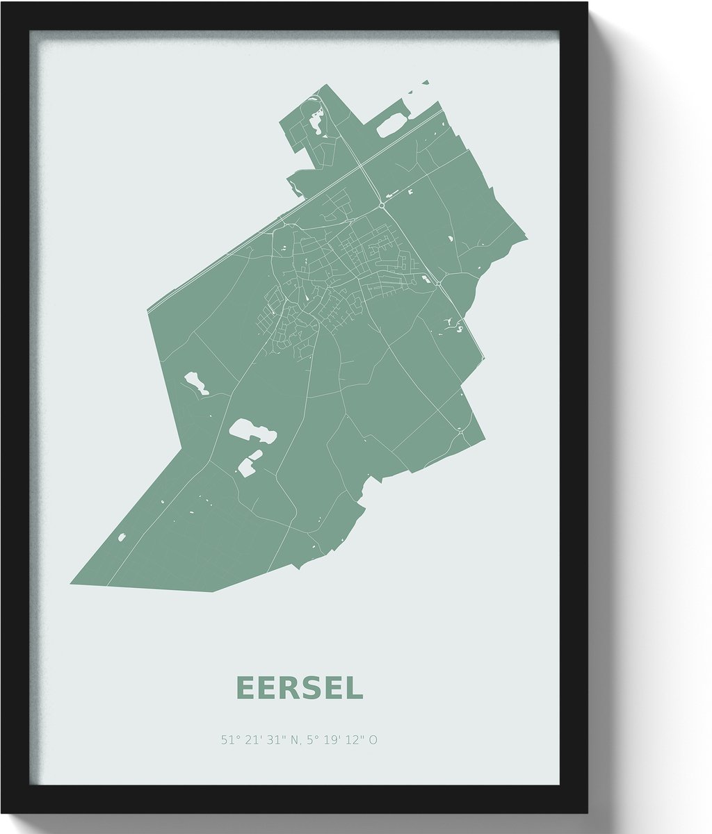 Poster Eersel A2 - 42 x 59,4 cm - Groen (Exclusief Lijst)
