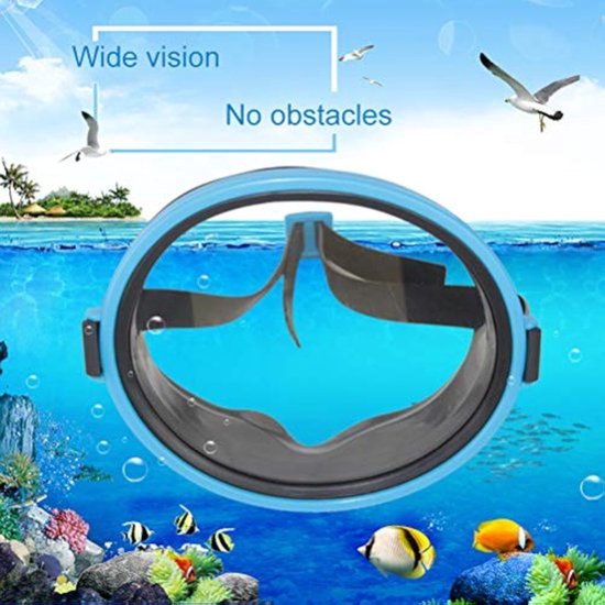 Masque de Plongée Rond avec Lentille Unique Lunettes de Plongée Sous-Marine Étanche Masque de Snorkeling - Équipement de Natation et de Plongée
