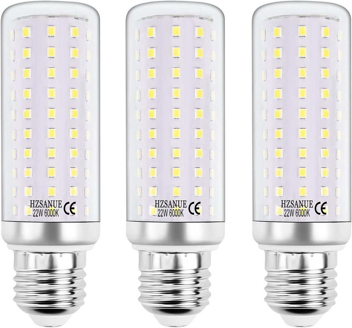 LED Corn Lampen 22W - Daglicht Wit, 2500Lm, E27 - Set van 3