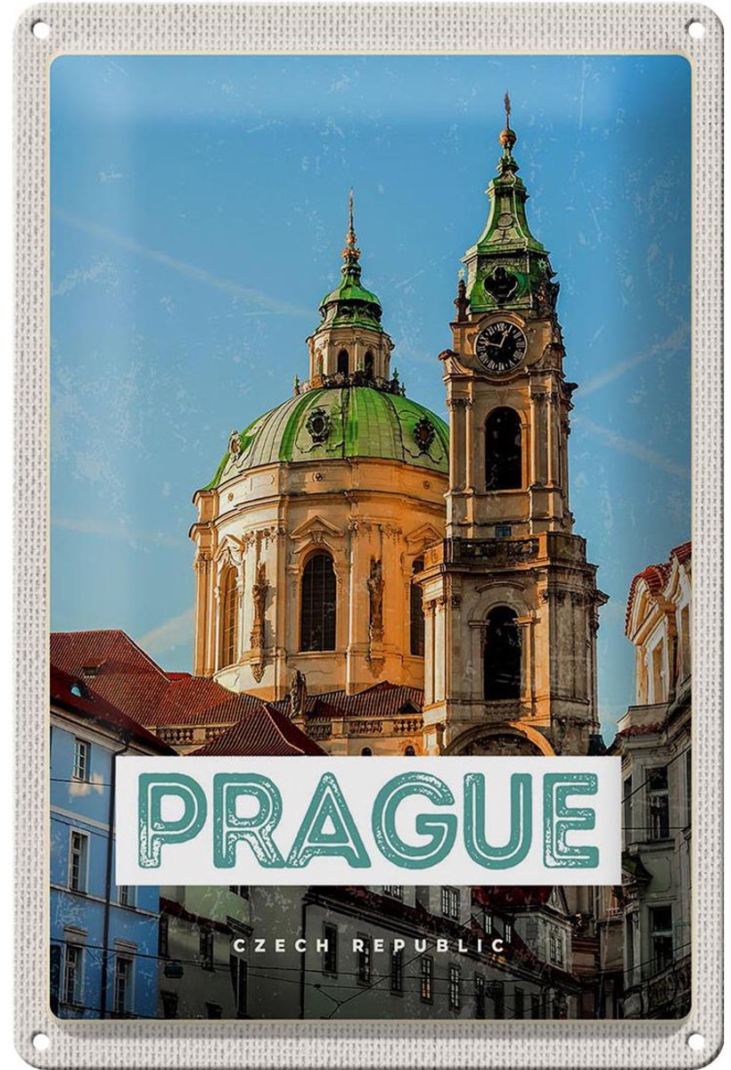 Blechschild Reise 20x30cm Prague St. Nikolaus Kirche Kostel