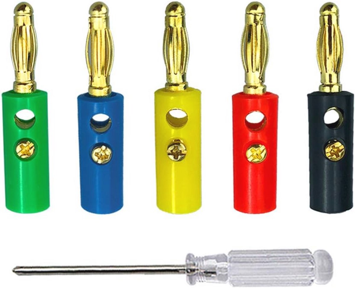 50 Stuks 4mm Banana Plug Verbindingen voor Audio en Video - Kleurenset