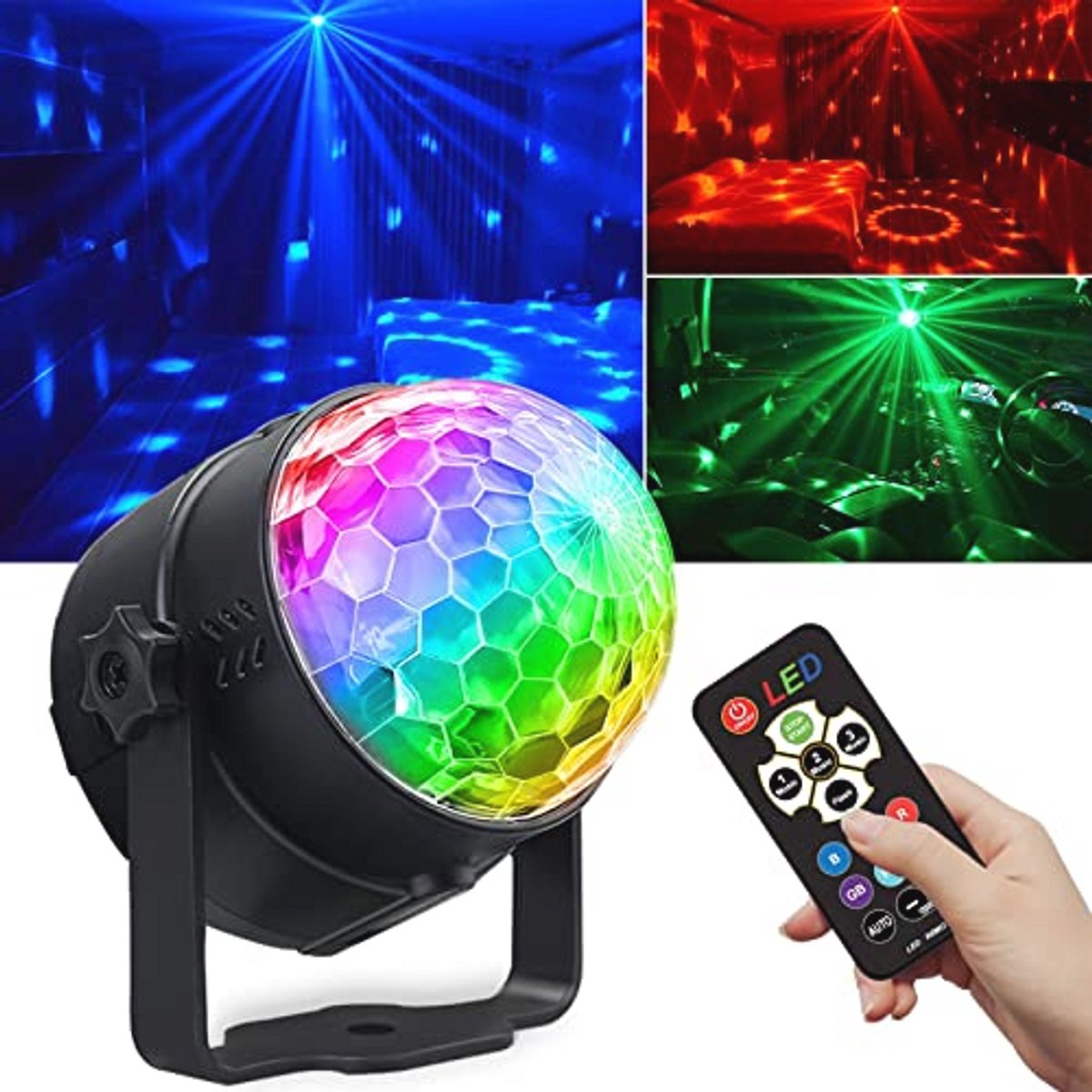 Disco LED Partylamp met Afstandsbediening - RGB Lichteffecten voor Feestdecoratie