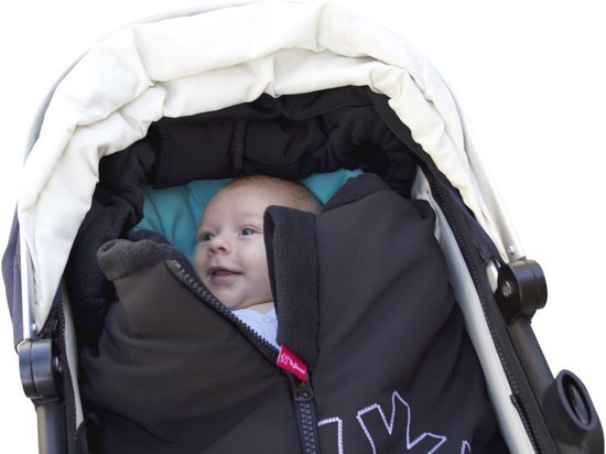 Softshell wintervoetenzak Thermo Actief voor kinderwagen en buggy - zwart/grijs — afbeelding 4