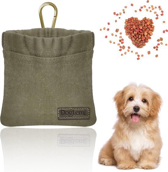 Sac à friandises pour chien pour l'entraînement et les récompenses - Sac d'alimentation portable mains libres avec fermeture