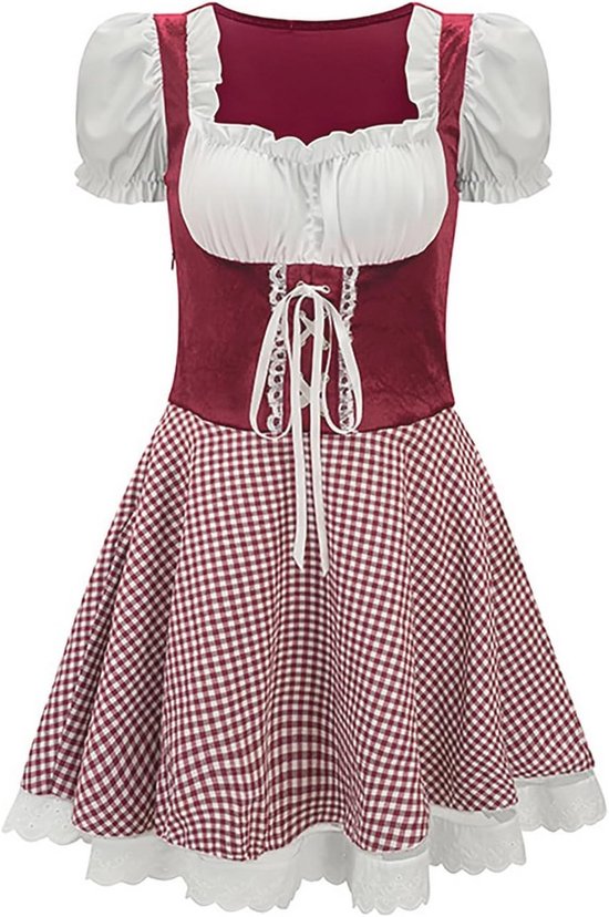 Morph Oktoberfest-kostuum voor dames, Beierse dirndl-jurk met schort
