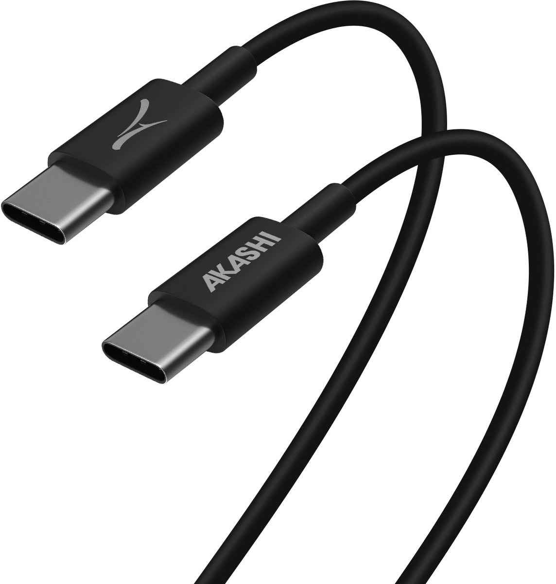 Kabel USB-C naar USB-C 60W Oplaadsynchronisatie Ecodesign 1m Akashi Zwart