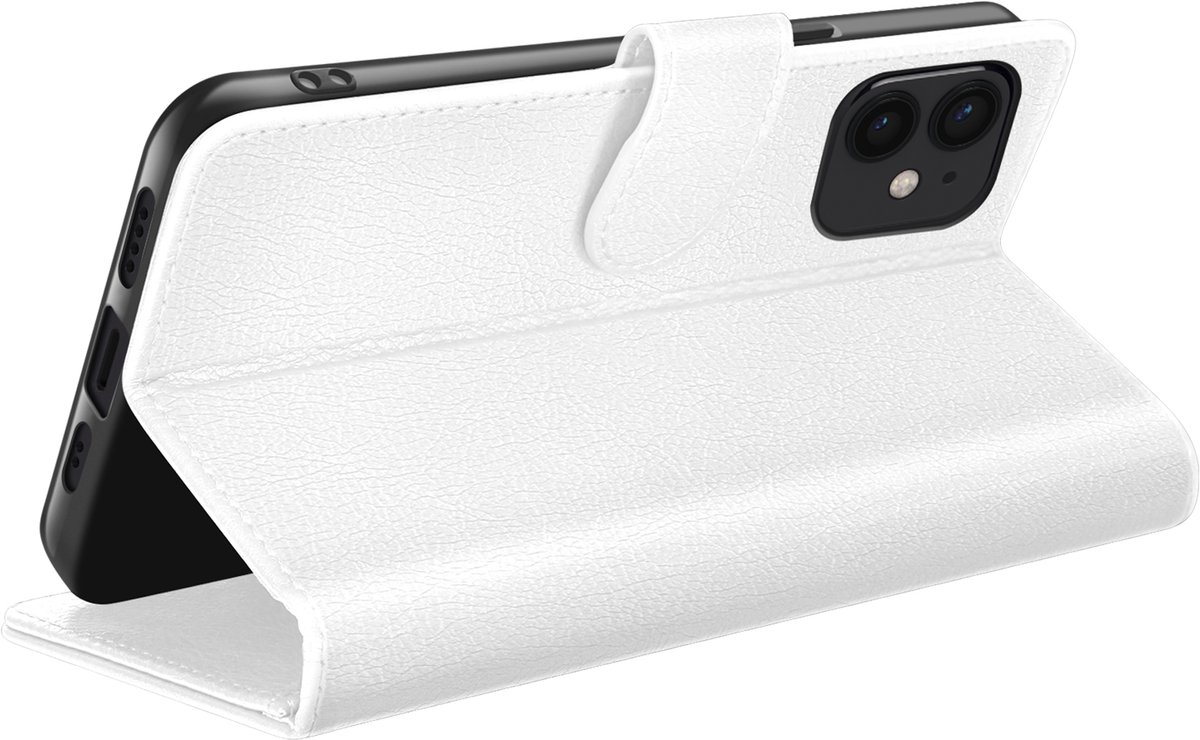 Zanae, Hoesje geschikt voor iPhone 12 mini - Wallet Case & Magneetsluiting, Wit