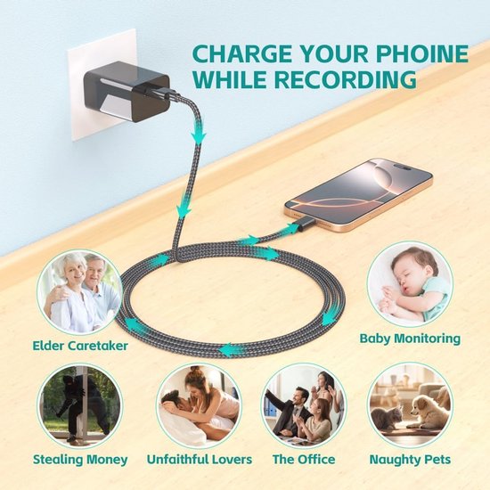64 GB Spionagecamera met Bewegingsdetectie - Verborgen Mini-camera voor Thuis en Kantoor van Merkloos — afbeelding 3