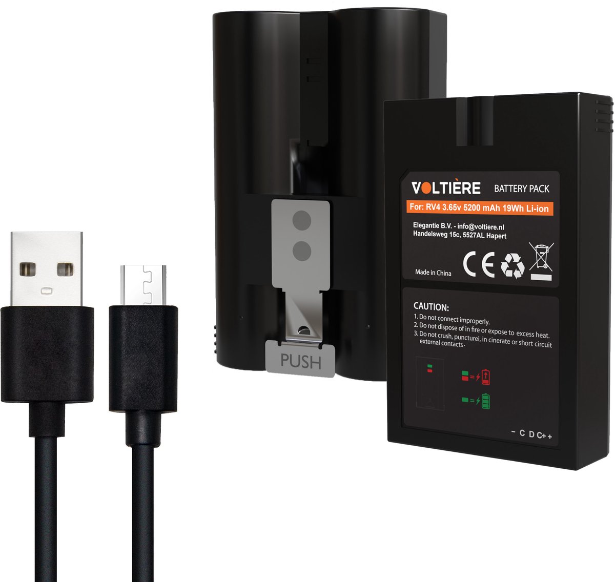 Voltière Batterij geschikt voor Ring 5200 mAh - Geschikt voor Ring 2/3/3+/4, Stick-up & Spotlight-batterijen